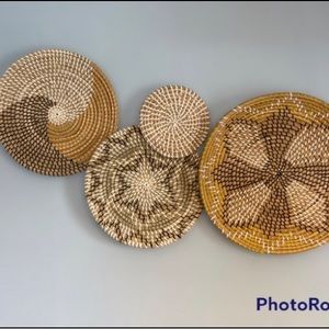 Woven Wall Baskets Wall Basket Decor, Set of 4 Large Size 18”